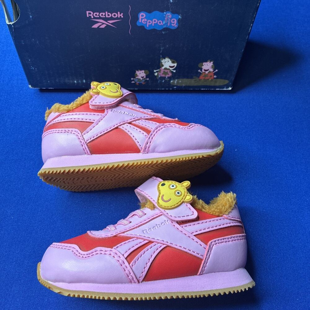 4c REEBOK Peppa Pig Classic Jogger 3 Pink Red Kids Sneakers Shoes Infant Sz 4